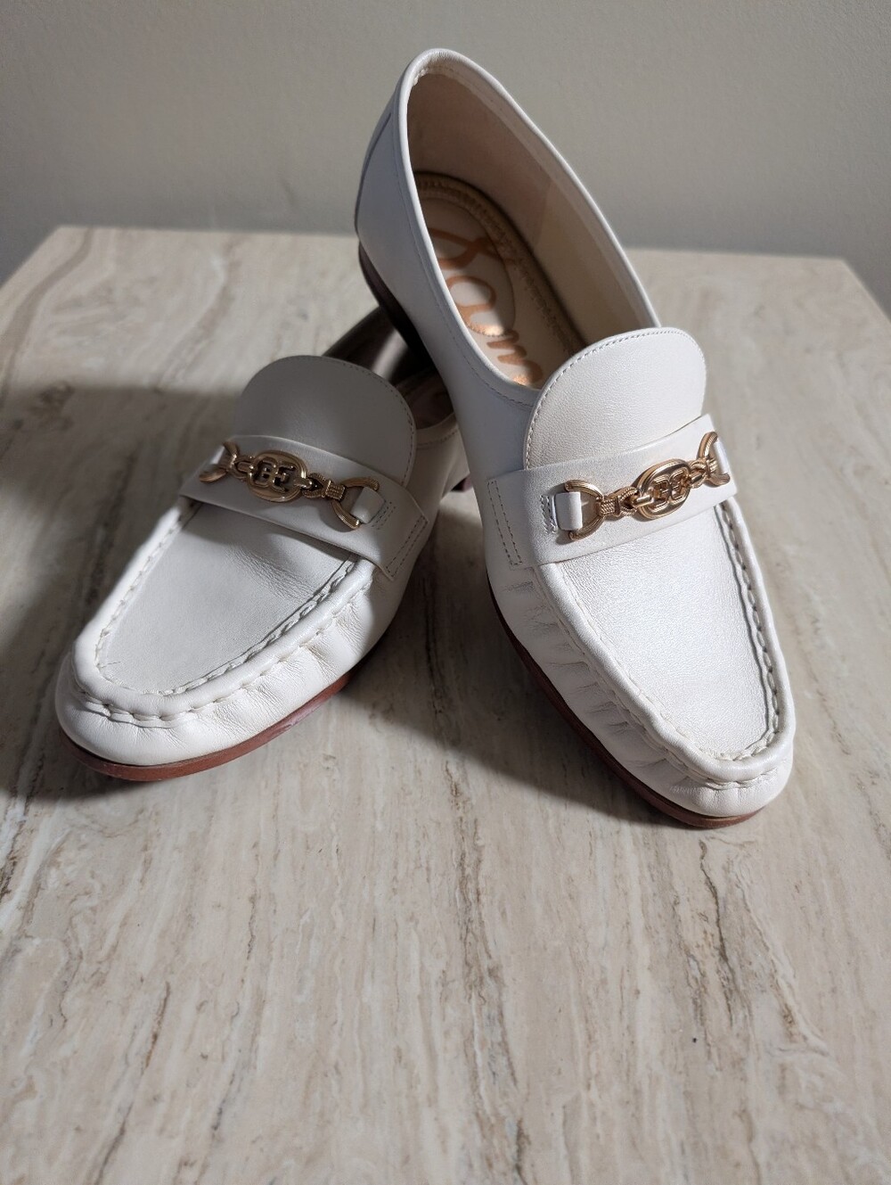 Sam Edelman Lucca Bit Loafer in Modern Ivory Leather Size 8 - Picture 7 of 10